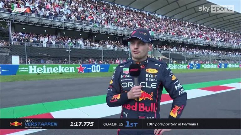 Max Verstappen, George Russell and Lewis Hamilton took the top three spots in qualifying for the Mexico City Grand Prix.