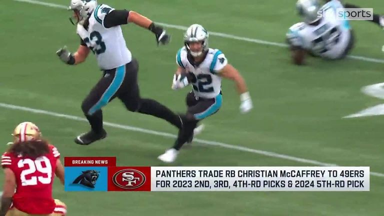 The San Francisco 49ers gave up four draft picks to get McCaffrey from the Carolina Panthers