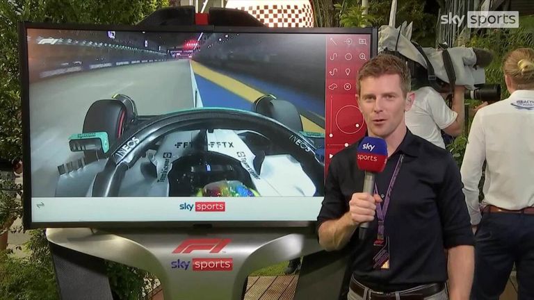 Anthony Davidson de Sky F1 est au SkyPad pour jeter un œil au verrouillage de Hamilton au virage 16 qui lui a coûté la pole position pour le Grand Prix de Singapour.
