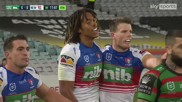 Take a look at Dom Young's try-scoring efforts for Newcastle Knights in the NRL