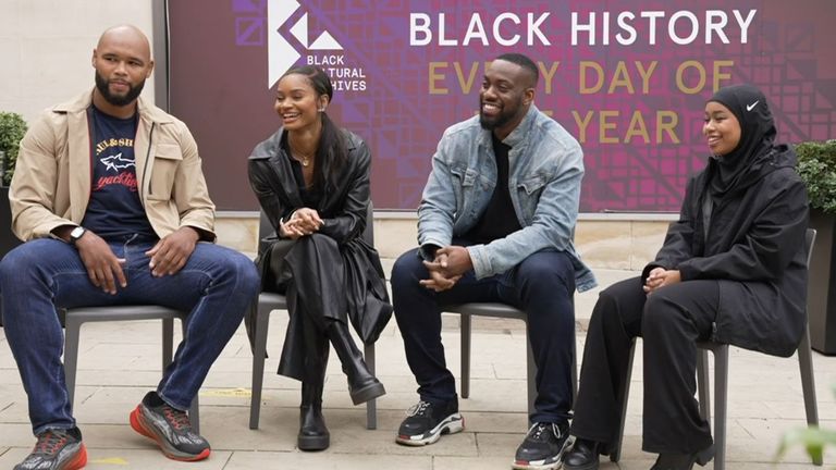 Frazer Clarke, Imani-Lara Lansiquot, Lutalo Muhammad and Khadijah Mellah discussing heritage for Black History Month