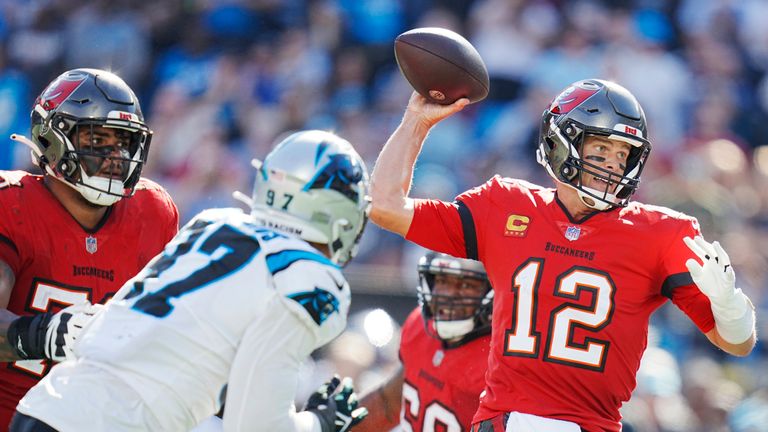 Highlights from the Tampa Bay Buccaneers vs. Carolina Panthers in Week 7 of the NFL season when Tom Brady's team suffered a shock loss.