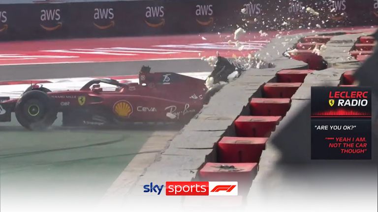 Charles Leclerc chocó su Ferrari durante la segunda práctica, lo que provocó un final prematuro de su sesión.