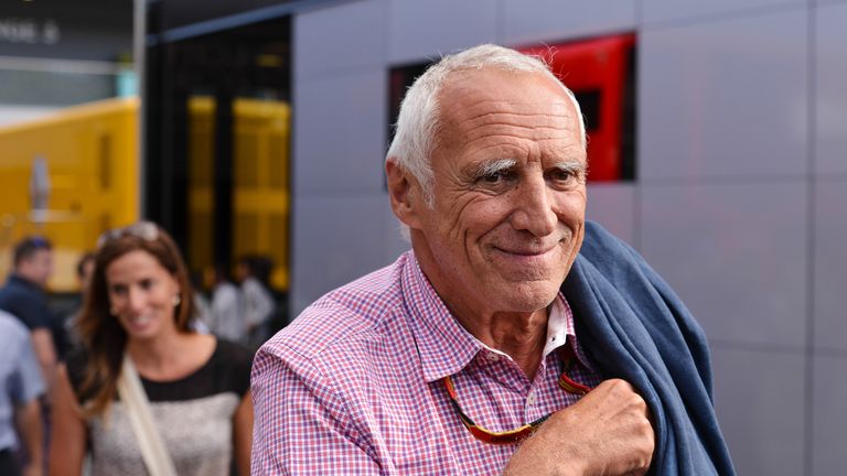 Martin Brundle, Simon Lazenby and Danica Patrick pay their respects to the owner of Red Bull Dietrich Mateschitz.