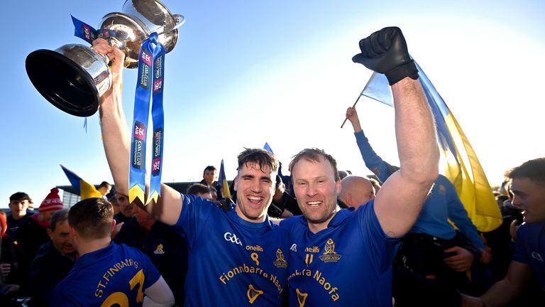 Ian Maguire and Michael Shields celebrate the Munster final win last year