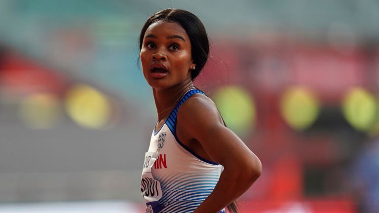 Imani-Lara Lansiquot at the World Athletics Championships in Doha in 2019