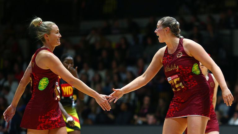 Faits saillants du troisième test entre l'Angleterre Vitality Roses et l'Ouganda.