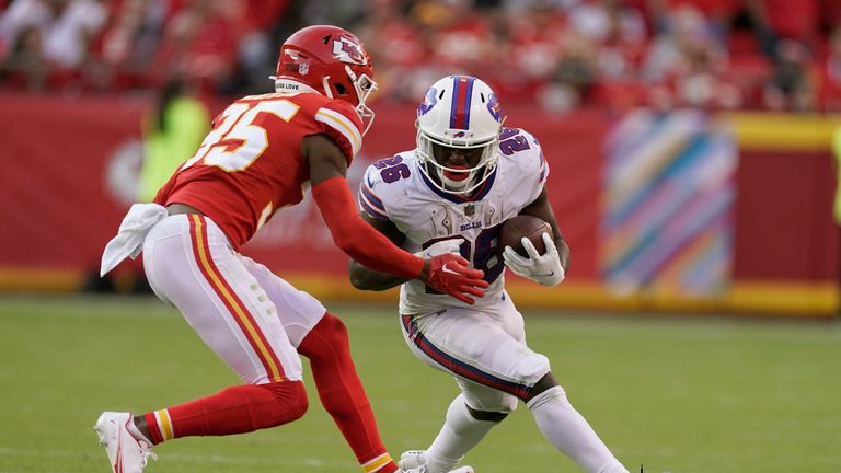 Highlights of the Buffalo Bills against the Kansas City Chiefs from Week Six of the NFL season.