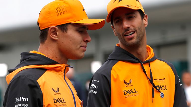  Daniel Ricciardo (right) has struggled alongside Lando Norris at McLaren this season