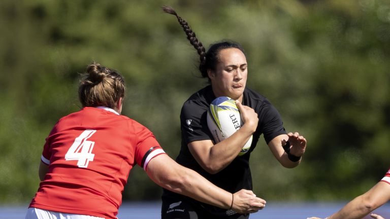Ruahei Demant rounded off the Black Ferns' resounding victory with their final try of the game