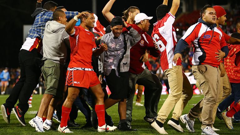Kristian Woolf experienced the passion of Tonga's players and fans in his first match with the squad in 2013