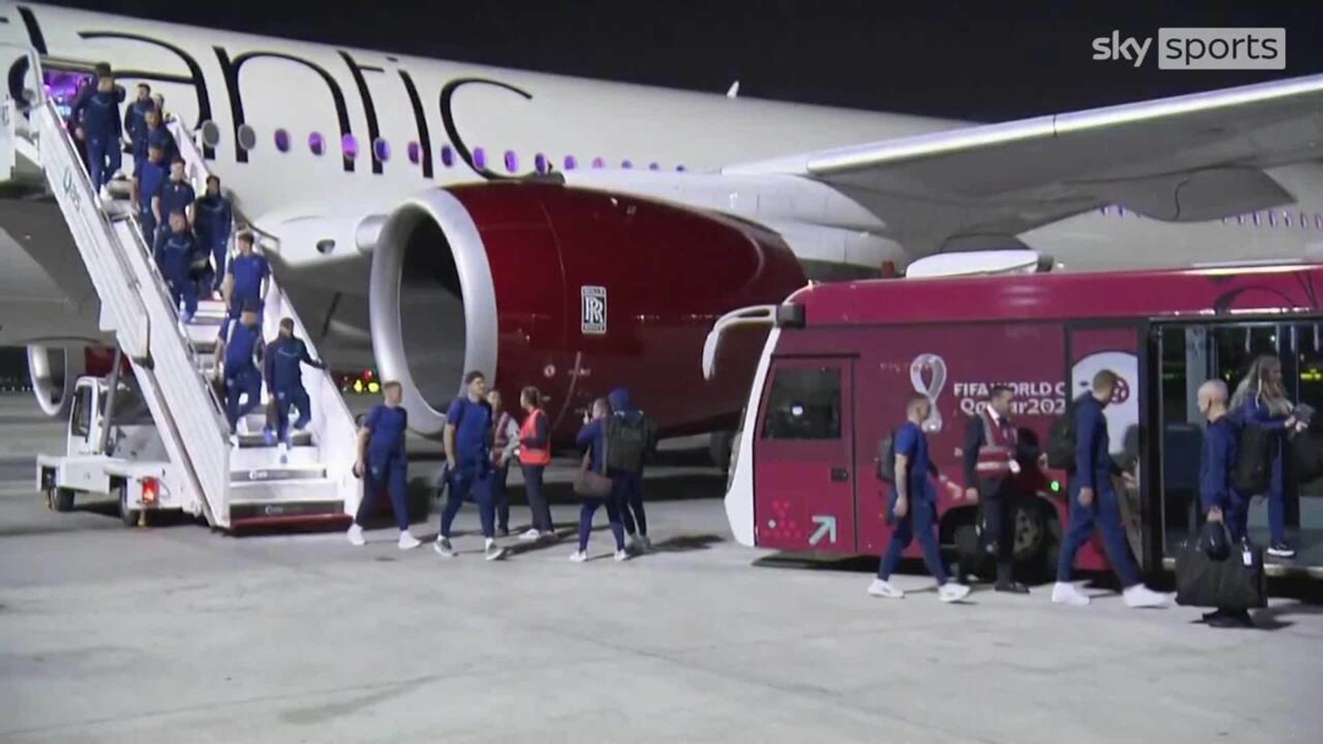 England arrive in Doha ahead of World Cup
