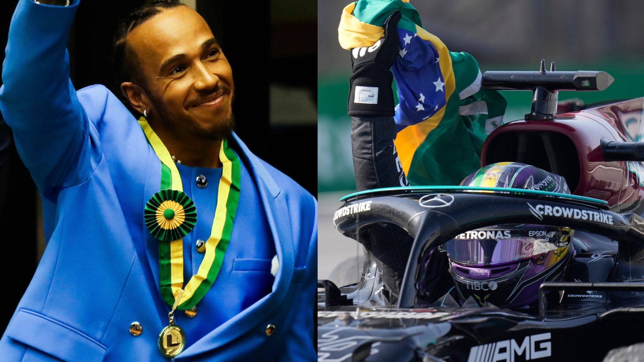 F1 fans ask 'is he single' as Lewis Hamilton rocks up at Brazilian