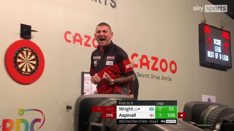 'The Asp' achieved this impressive 106 finish against Wright.