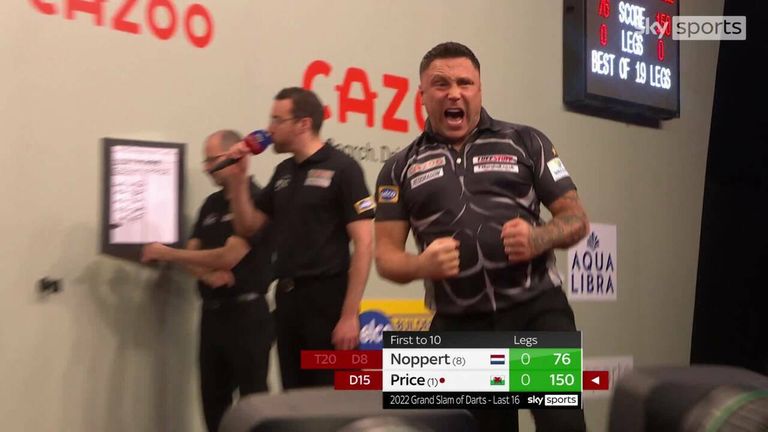 Price hit a monster 150 checkout to win the first leg over Danny Noppert