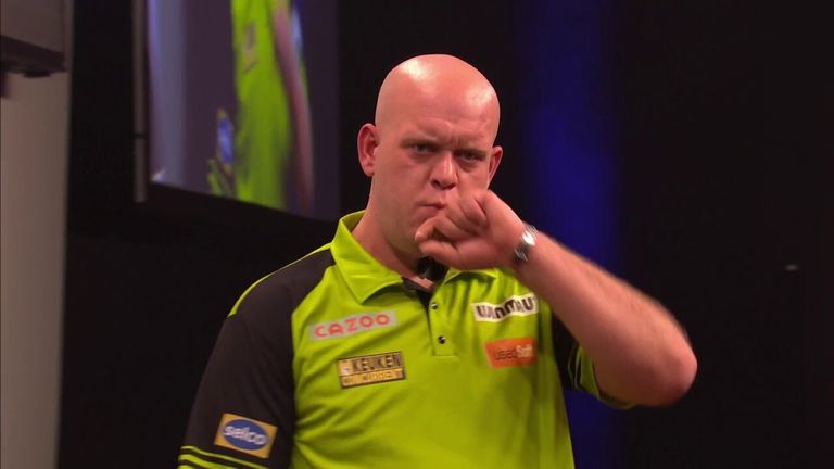 Van Gerwen was wrapped up at 10-10 when he came out on top 10-8 in the top game against the Rock. 