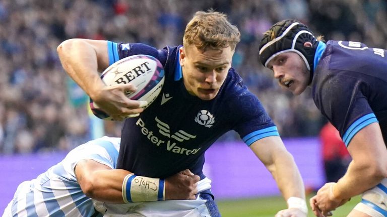 Graham got in for Scotland's third try in the first half 