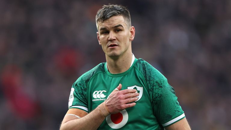 Ireland's Johnny Sexton has missed the team's meeting with Fiji due to a sprain he sustained against South Africa.
