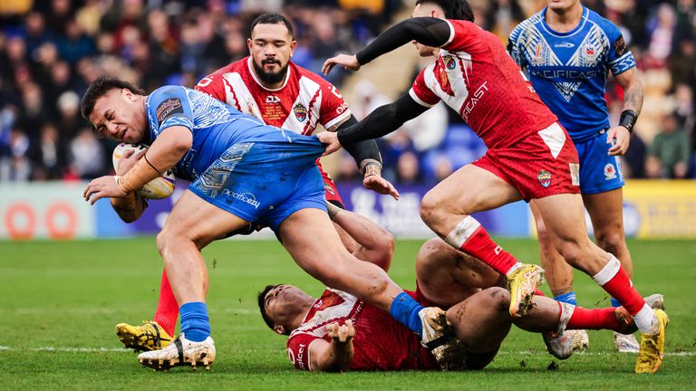 Samoa defeated Pacific rivals Tonga to reach the semi-finals