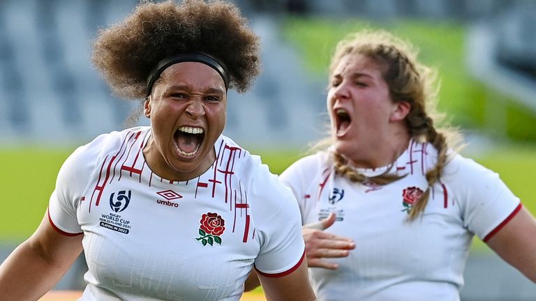 Shaunagh Brown (left) retired from Test rugby following England's World Cup campaign in New Zealand last year