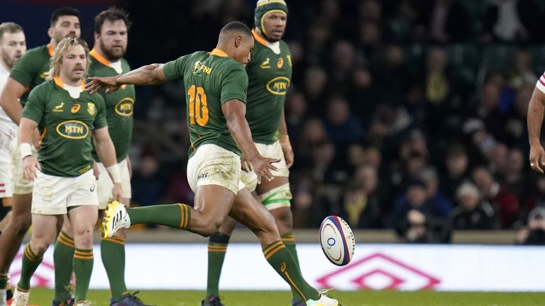 South Africa fly-half Damian Willemse struck for two drop-goals in the victory 