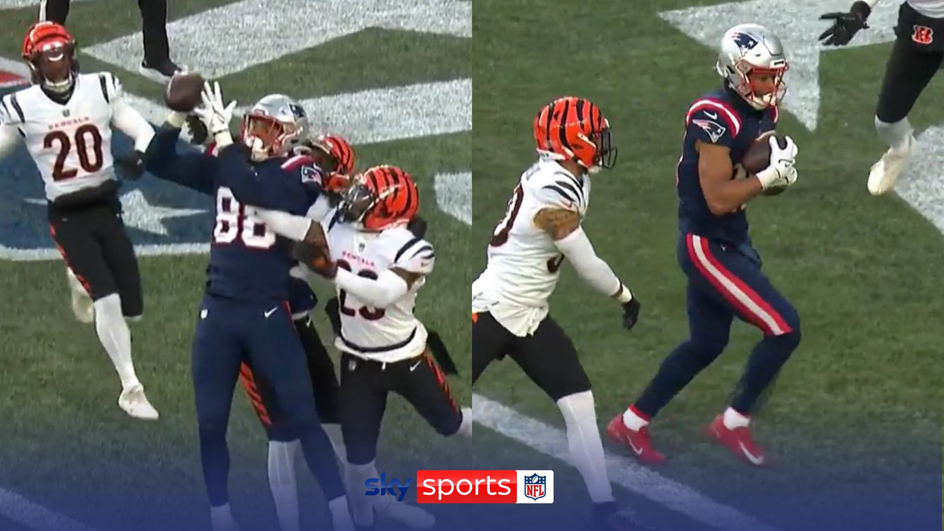 Patriots stun Bengals to score on miracle Hail Mary ricochet!