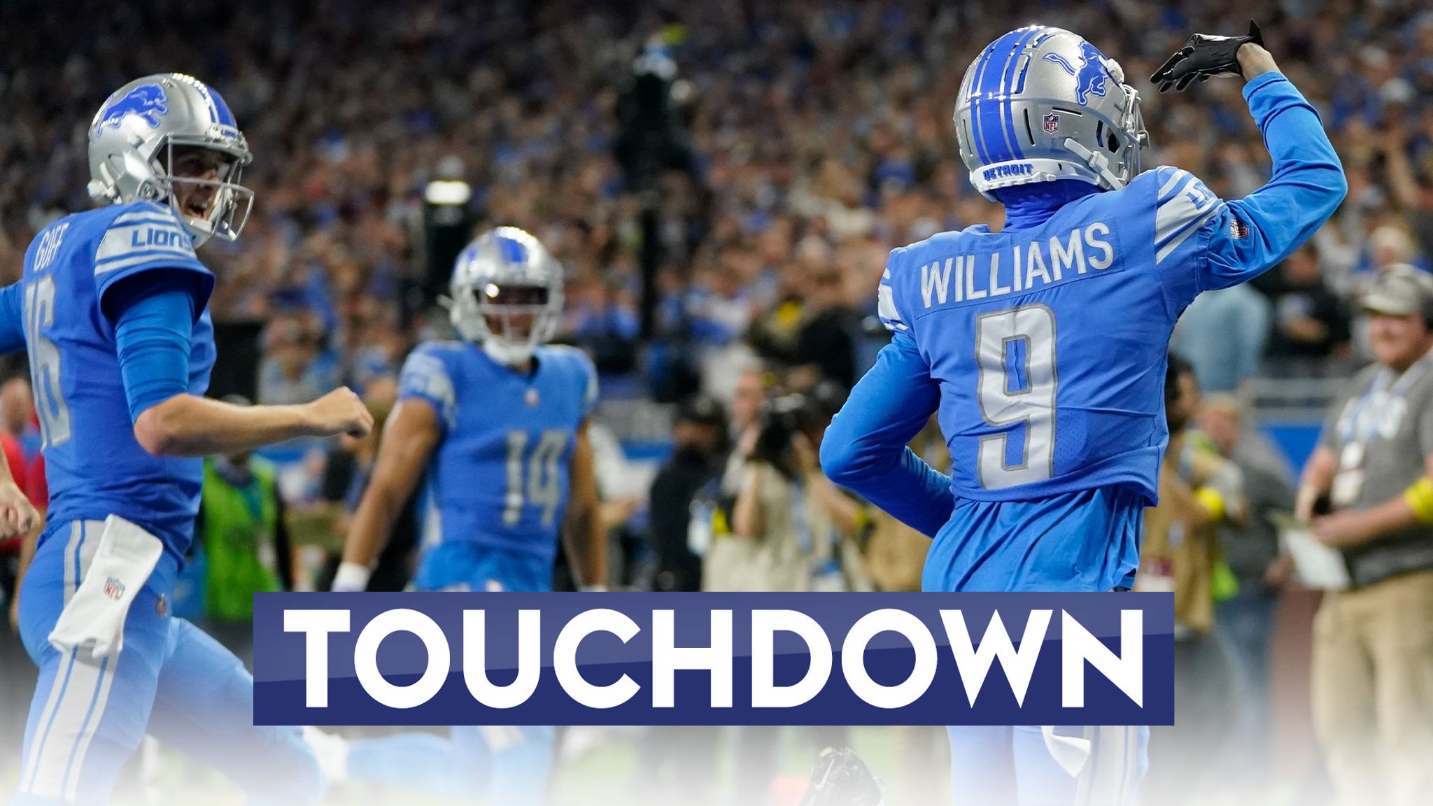 Detroit Lions rookie WR Jameson Williams' first NFL catch a 41-yard TD