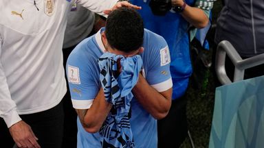 Luis Suarez was in tears as Uruguay were knocked out of the World Cup