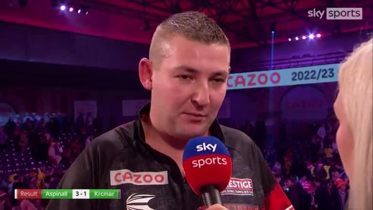 Nathan Aspinall credited a 'phenomenal crowd' for their support as he beat Boris Krcmar 3-1 to progress