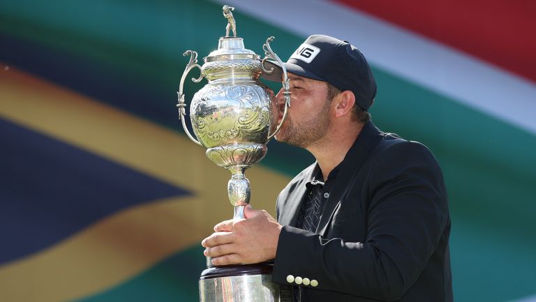 Thriston Lawrence clinched the South Africa Open title on Sunday, winning on home soil 