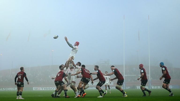 The clash was played in thick fog at Thomond Park in Limerick that worsened as the game went on 