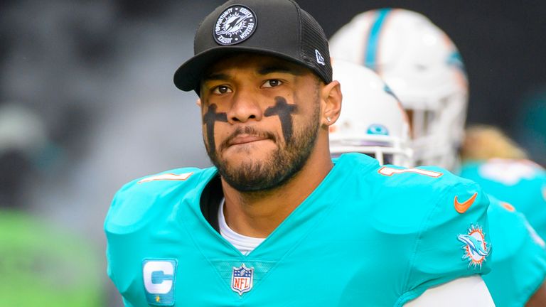 The Miami Dolphins will be without starting quarterback Tua Tagovailoa on Sunday as he remains in concussion protocol