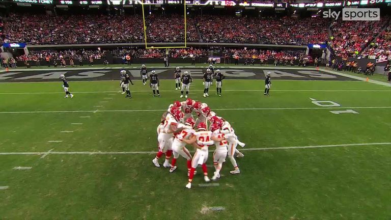 A penalty for holding denied the Kansas City Chiefs' a touchdown on their 'carousel' trick play against the Las Vegas Raiders, but they scored on the very next play anyway!