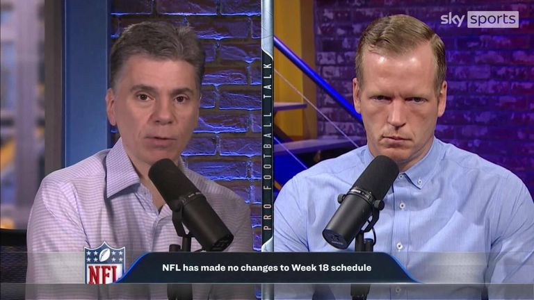 Pro Football Talk's Mike Florio and Chris Simms discuss the NFL's options after the postponement of the game between the Bills and Bengals due to the hospitalisation of Bills player Damar Hamlin, who suffered a cardiac arrest on the field.
