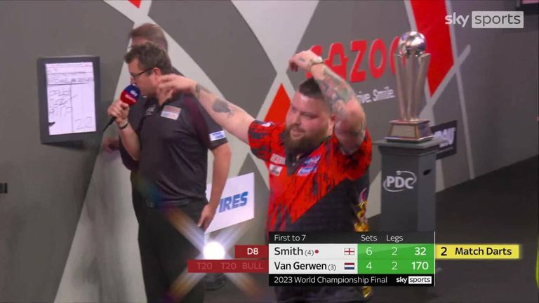 Michael Smith produced a phenomenal final leg to win the World Championship Final against Michael van Gerwen.