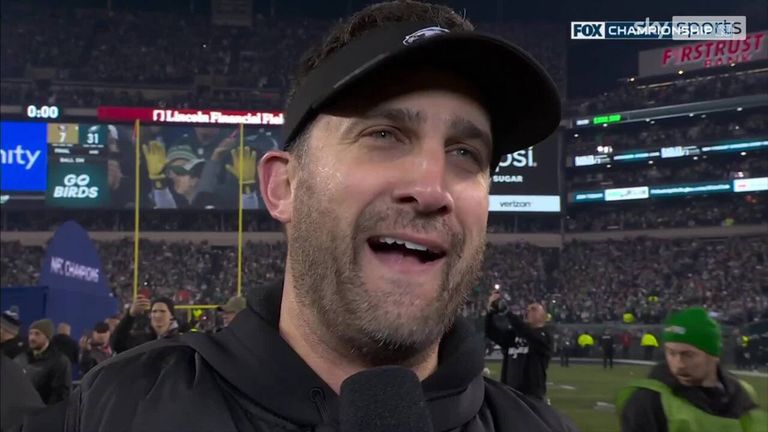 Philadelphia Eagles head coach Nick Sirianni says reaching the Super Bowl is something he dreamt about as a kid as his team defeated the San Francisco 49ers in the NFC Championship game