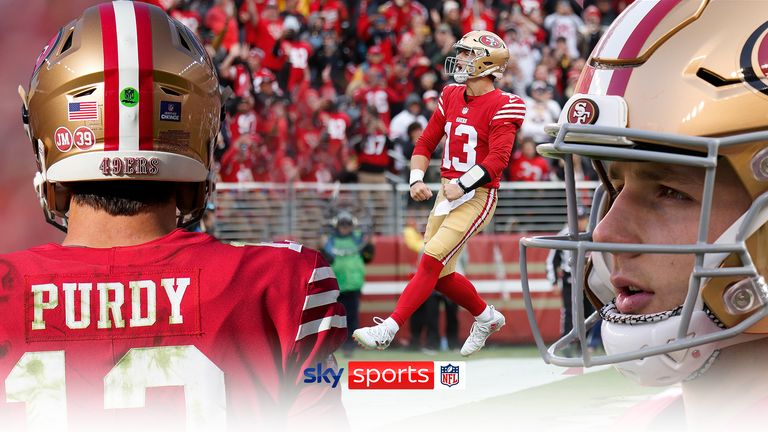 Check out the best plays by rookie Brock Purdy, dubbed this season's 'Mr Irelevant'.  After taking over from Jimmy Garoppolo as the 49ers' quarterback, he led them on a seven-game winning streak.