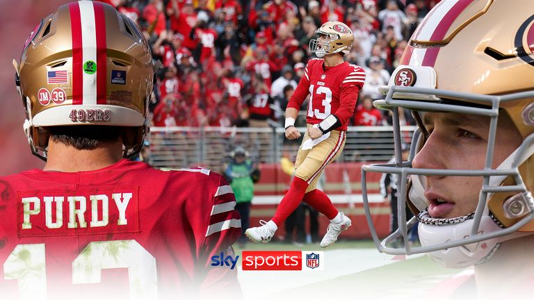 Watch the best plays from rookie Brock Purdy, dubbed as this season's 'Mr Irrelevant'.  After taking over from Jimmy Garoppolo as the 49ers quarterback, he led them on a seven-game winning streak.