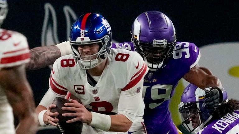 Sorotan perjalanan New York Giants ke Minnesota Vikings dalam permainan Super Wild Card