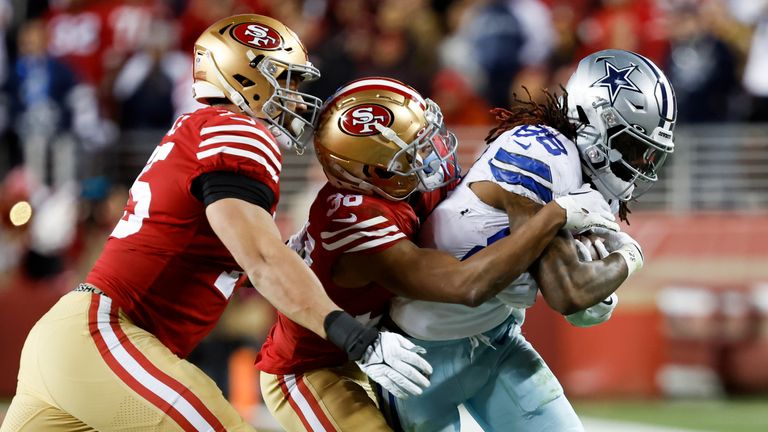 Sorotan Dallas Cowboys melawan San Francisco 49ers di Putaran Divisi playoff NFL.