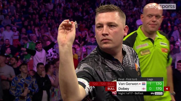 Dobey finished this 170 against Van Gerwen in the final