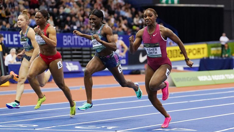 Asher-Smith crosses the line first 