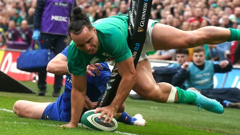 James Lowe replied quickly for Ireland with a try in the corner, but his right foot may well have been in touch before going airborne 