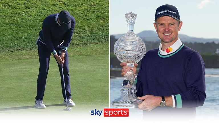 Aksi terbaik dari babak final AT&T Pebble Beach Pro-Am, di mana Justin Rose mengamankan kemenangan PGA Tour pertama sejak 2019