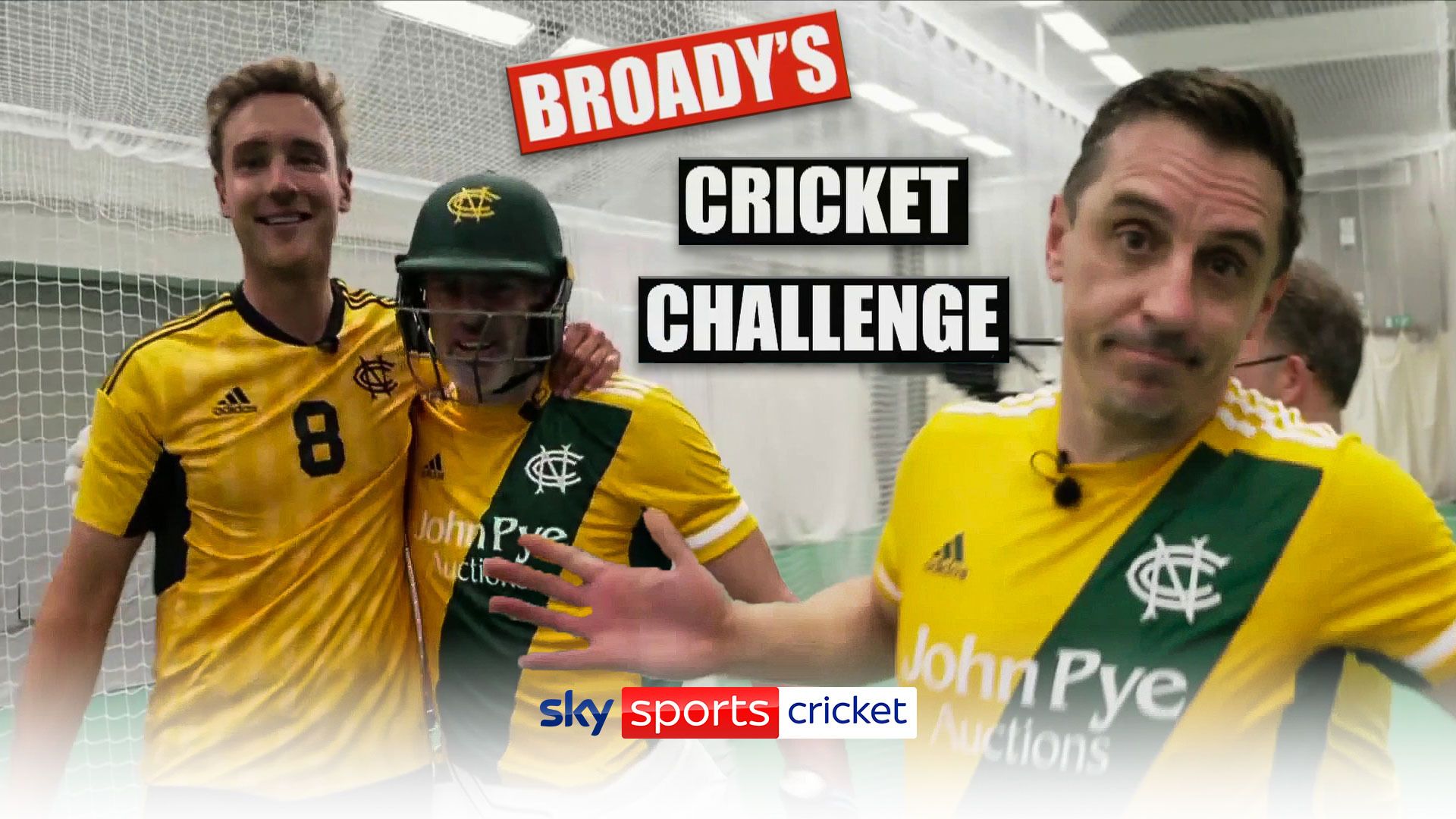 Neville and Carra take on 'Broady's Cricket Challenge'