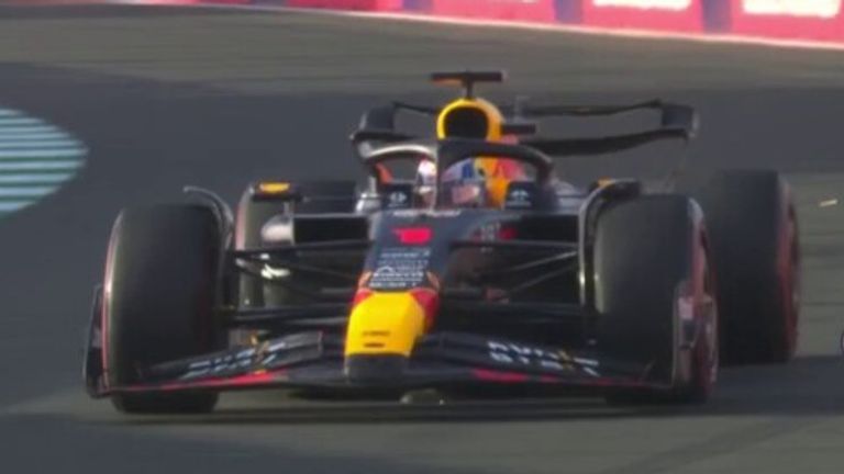 Max Verstappen tops the timing sheet in P1 of the Saudi Arabian GP with his final run of the session