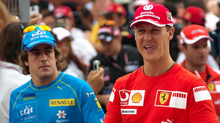 Alonso went to toe-to-toe with seven-time world champion Michael Schumacher
