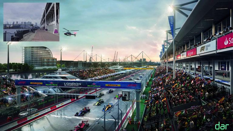 Se han hecho maquetas de cómo podría verse un Gran Premio de Londres (Crédito de la foto: LDN Collective)