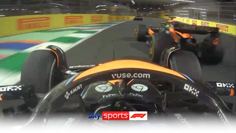 Viaja a bordo con los dos pilotos de McLaren, Oscar Piastri y Lando Norris mientras luchaban por la posición en el Gran Premio de Arabia Saudita