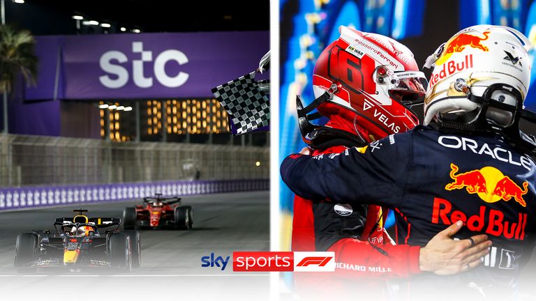 Look back at Charles Leclerc and Max Verstappen’s epic battle for the win at the Jeddah Circuit in 2022. 